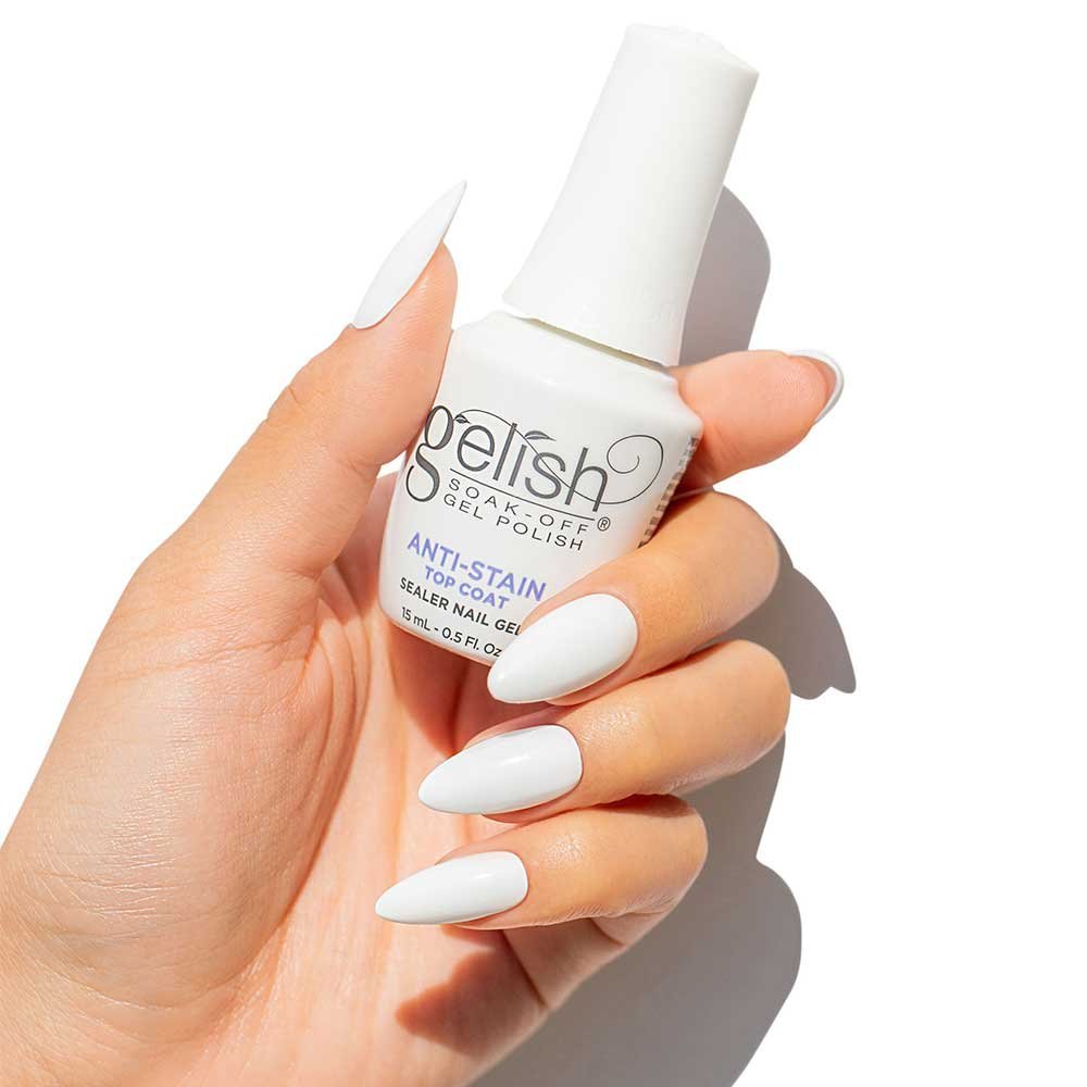 Viršutinis gelinio lako sluoksnis, saugantis nuo dėmių ir pageltimo Gelish Anti Stain Top Coat 15 ml. - Image 3